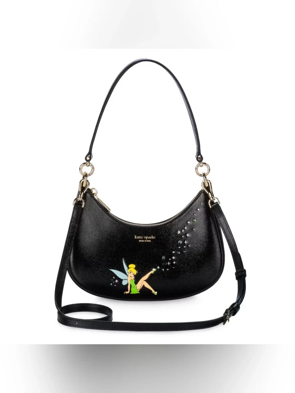 Disney Parks Kate Spade New York Tinker Bell Crossbody Hobo Bag - Picture 1 of 5